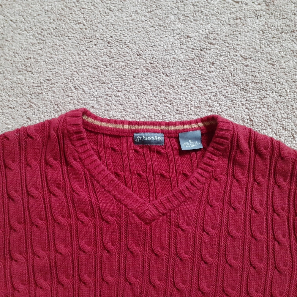 St.John's Bay Red Sweater M - Picture 3 of 6